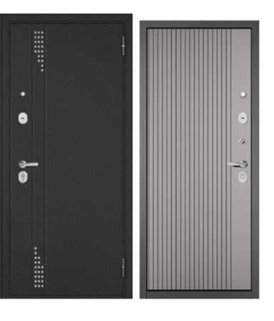 Дверь входная метал. "МАСТИНО TRUST ECO" MP 960*2050 R (Букле антр RL-11,Эмаль св.сер 9E-161)