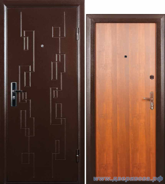 Дверь метал.VALBERG Сити-2 980 2050 правая (медь медь 66 мм, 2 замка Просам,глазок)