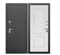 Дверь входная метал. FERRONI ISOTERMA MP 960*2050 L (Серебро/Велюр бел софт/Кале/110мм)