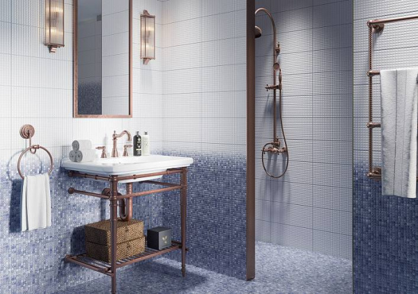 HAG041D Hammam плитка облиц.голубой  рельеф 44 20