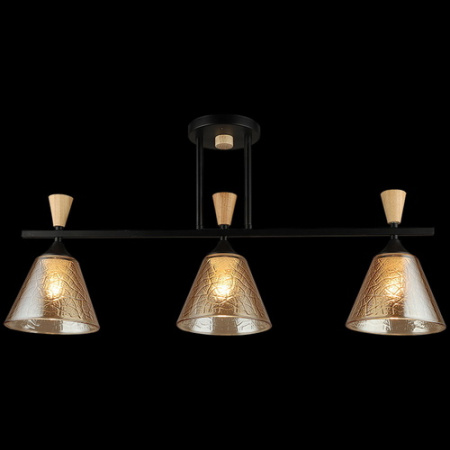 Люстра потолочная 04864-0.3-03 BK+WOOD