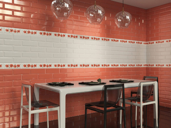 Metro red wall 01 плитка облиц.100 300 красный