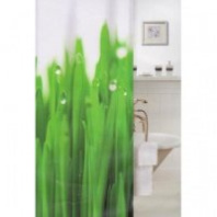 Штора для ванной 180*180см Freshness зеленая, без колец Zalel
