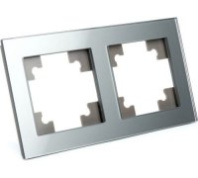 Рамка горизонтальная 2-м STEKKER Катрин стекло серебро GFR00-7002-03 39532