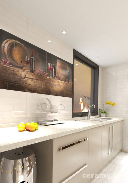 БРИК панно бочка 4 кремовый 300 600