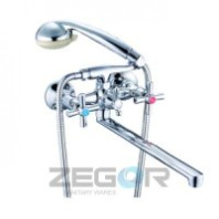 Смеситель для ванны ZEGOR DFR7-C722 шаровый переключатель   