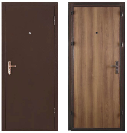 Дверь метал. VALBERG СПЕЦ 850*2050 левая (медь, итальян.орех 45мм, 1 замок Просам,глазок)