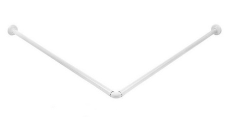 Карниз для ванной белый угловой 0,90*0,90*0,90 с кольцами