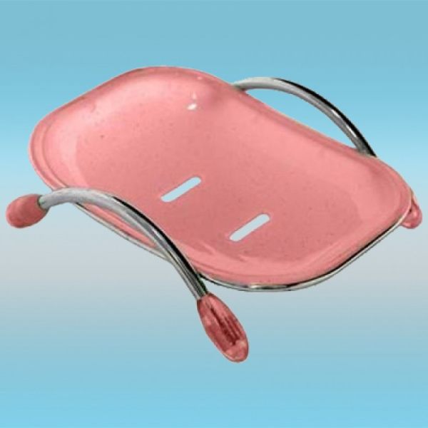 L332 мыльница настольная розовая