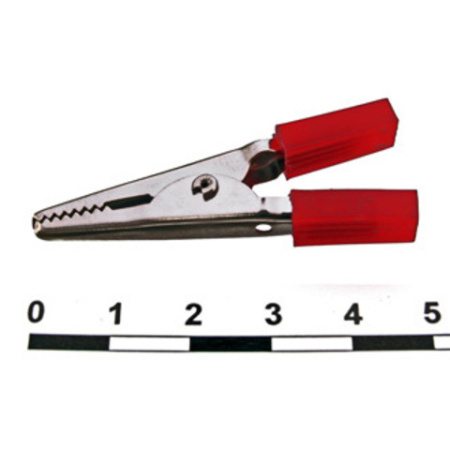 Зажим "крокодил" ЗК 10А 50мм красный  TDM