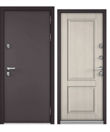 Дверь входная метал. "МАСТИНО TERMO STANDART" MP 960*2050 L (Букле шок/МДФ бьянко ларче 10TD-1)