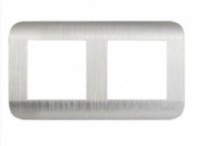 Рамка 2-м LUXAR Deco серебро рифленая горизонт. (10.902.03)