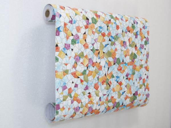 Пленка самоклеящаяся 0,45 8 м  9 8229 мозайка голубая