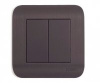 Выключатель 2-кл. СП LUXAR Deco шоколад с рифленой рамкой, 250В 10А (10.011.06)