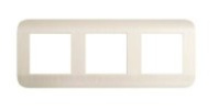 Рамка 3-м LUXAR Deco белая рифленая горизонт.10.903.01
