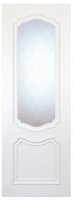 Дверь межкомнатная ЛЕСМА Лирика 700*2000 ПВХ Белое дерево стекло с художественным рисунком 