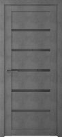 Дверь межкомнатная DORICA Техно-1 600*2000 Эко-шпон Крафт-Бетон темно-серый стекло серое (вена)